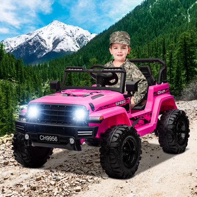 12V Kids Ride-On Electric Car, SEGMART Off-Road Electric Vehicle w/Remote Control, 3 Speeds, LED Lights, Double Doors, Safety Belt, MP3 RC, 1-2 Hours Fun Time, Birthday Gift for 3-6 Kids, 77 lb, S1720