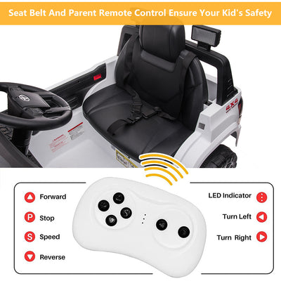 Ride on Cars for Girls, Licensed Toyota Tacoma 12V Electric Ride on Cars with Remote Control, White Motorized Vehicles Ride on Truck with Headlights/Music Player for 3 to 5 YO, LLL3176