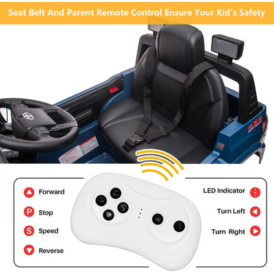 Ride on Cars for Boys, Licensed Toyota Tacoma 12V Electric Ride on Cars with Remote Control, Blue Motorized Vehicles Ride on Truck with Headlights/Music Player for 3 to 5 YO, LLL3152