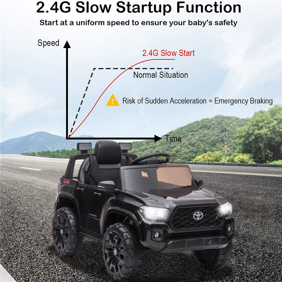 Ride on Cars for Boys, Licensed Toyota Tacoma 12V Electric Ride on Cars with Remote Control, Black Motorized Vehicles Ride on Truck with Headlights/Music Player for 3 to 5 YO, LLL3140