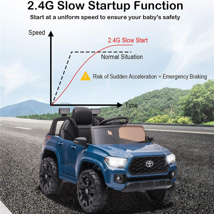 Ride on Cars for Boys, Licensed Toyota Tacoma 12V Electric Ride on Cars with Remote Control, Blue Motorized Vehicles Ride on Truck with Headlights/Music Player for 3 to 5 YO, LLL3152
