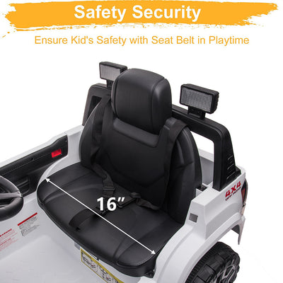 Ride on Cars for Girls, Licensed Toyota Tacoma 12V Electric Ride on Cars with Remote Control, White Motorized Vehicles Ride on Truck with Headlights/Music Player for 3 to 5 YO, LLL3176