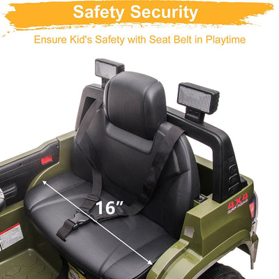 Ride On Kids Truck Car, Segmart Licensed Toyota Tacoma 12 Volt Electric 4 Tries Vehicle with Remote Control, 2 Speeds, 2 LED Headlights, Brakes and Gas Pedal, AUX, Green, SS2640