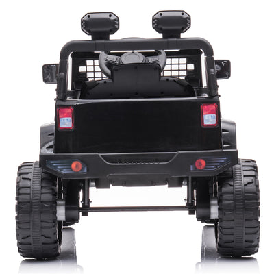 12V Ride on Cars, Kids Ride on Toys with 2.4G Remote Control, Electric Vehicles Ride on Truck Car with LED Lights, FM, Seatbelt, Black Battery-Powered Ride on Toys for Boys Girls, 3 Speeds, LL744