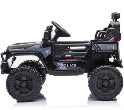 12V Ride on Cars, Kids Ride on Toys with 2.4G Remote Control, Electric Vehicles Ride on Truck Car with LED Lights, FM, Seatbelt, Black Battery-Powered Ride on Toys for Boys Girls, 3 Speeds, LL744