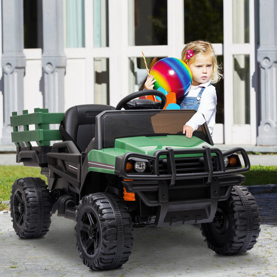 Kids Ride on UTV, 12V Backyard Truck Cars with Back Trailer and Remote Control, S9235