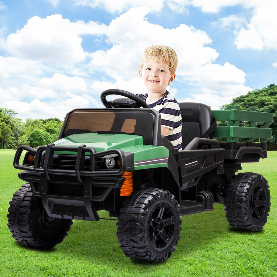 Kids Ride on UTV, 12V Backyard Truck Cars with Back Trailer and Remote Control, S9235