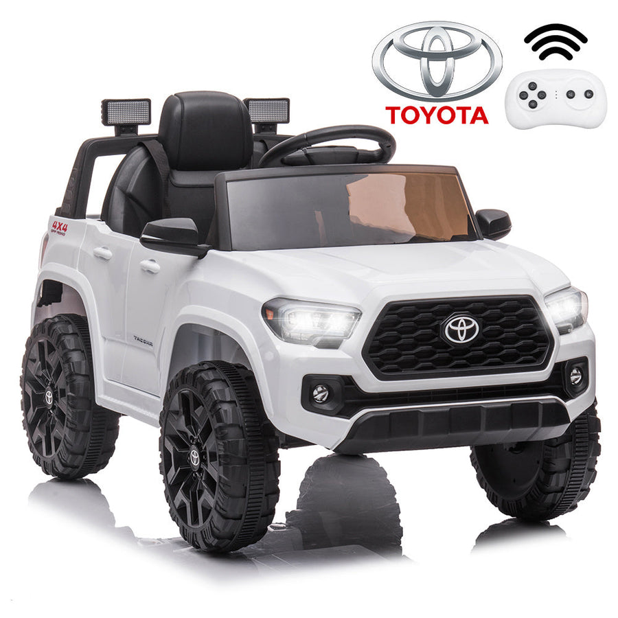 Ride on Toys for Kids, 12V Licensed Toyota Tacoma Ride on Cars with Remote Control, Motorized Vehicles Ride on Truck with Lights/Music, White Battery Powered Ride on Cars for Girls 3 to 5 YO, LLL3165