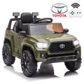 Ride on Cars for Boys, Licensed Toyota Tacoma 12V Electric Ride on Cars with Remote Control, Green Motorized Vehicles Ride on Truck with Headlights/Music Player for 3 to 5 YO, LLL3188
