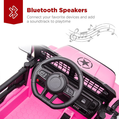 Electric Vehicles for Kids, 12V Ride on Cars with 2.4G Remote Control, Electric Ride on Truck Car with LED Lights, FM, Seatbelt, Pink Battery-Powered Ride on Toys for Boys Girls, 3 Speeds, LL729