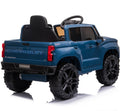 Battery Cars for Kids, Licensed Chevrolet Silverado 12V Ride on Cars with Remote Control, Powered Ride on Truck Car for Boys Girls, Blue Electric Motorized Vehicles Birthday Christmas Gifts, L