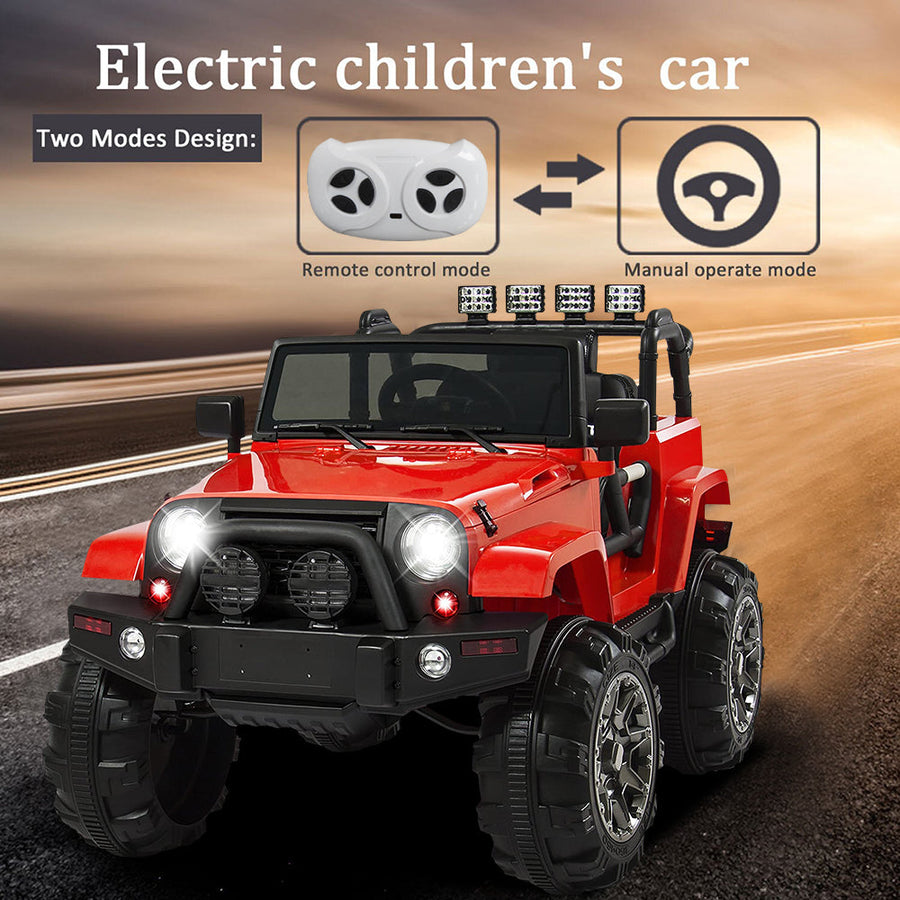 SEGMART 12V Kids Ride On Truck Car, 2021 Battery Powered 4 Tries Electric Car with Parent Remote, Suspension Tries, LED Lights, 3 Speeds, Kids Electric Vehicles for Boys and Girls, Red, S11115