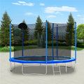 Trampoline for Exercise, New Upgraded 12-Feet Outdoor Trampoline with Safety Enclosure Net Jumping Mat and Spring Cover Padding, Heavy-Duty Round Backyard Bounce Jumper Trampoline, L