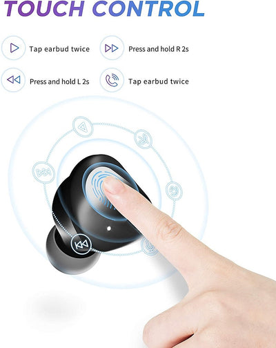 SEGMART Wireless Bluetooth Earbuds, Wireless Earphones with Microphone, Wireless Earbuds for iPhone, True Wireless Earbuds Bluetooth 5.0, IPX5 Waterproof in-Ear Earbuds with Charging Case, H1409